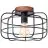 Brilliant Gwen Ceiling Light Metal Wood Black | 300mm - Suitable for 1x E27