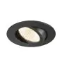 SLV New Tria 68 Spot Aluminium Black Round 8.3W 750lm 60D - 930 Warm White | Cutout 68mm -  Best Colour Rendering - Dimmable 